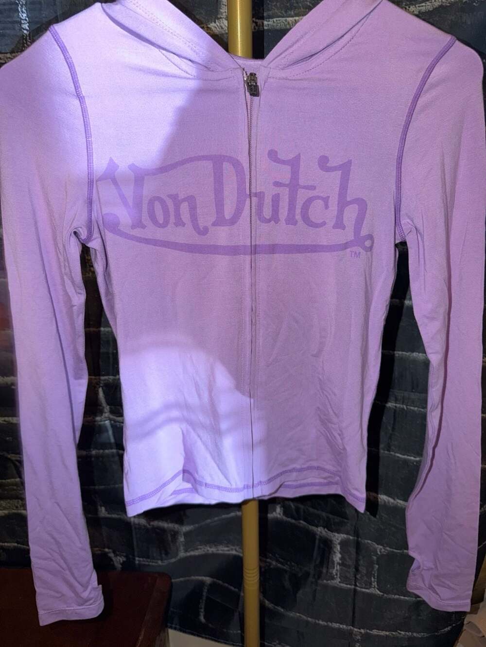 Von Dutch Purple Zip-Up Hoodie Top